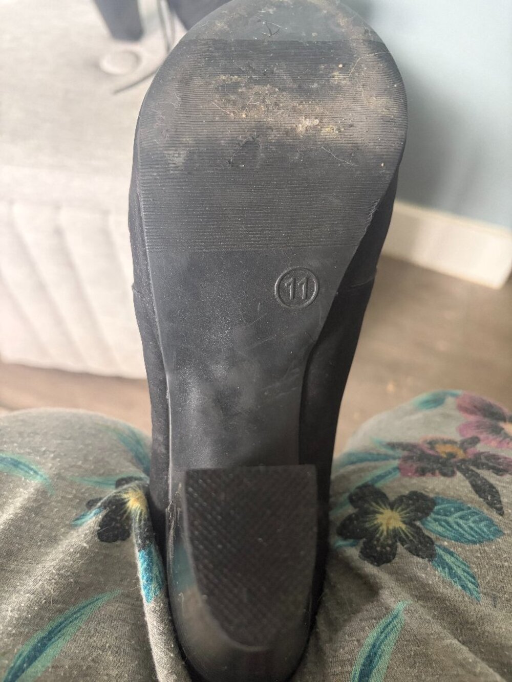 Size 11 Black Chunky Lace Up Ankle Boots